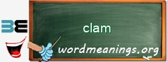 WordMeaning blackboard for clam